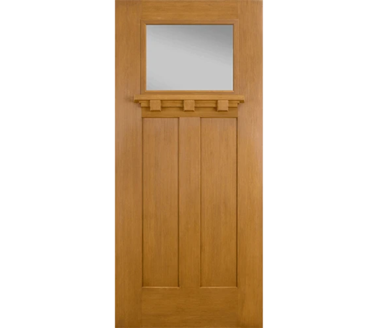 Traverse City Craftsman Light Fiberglass Entry Door