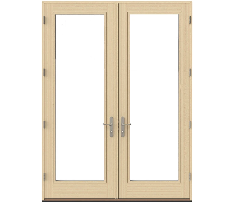 Traverse City Pella Lifestyle Series Wood Double Hinged Patio Doors